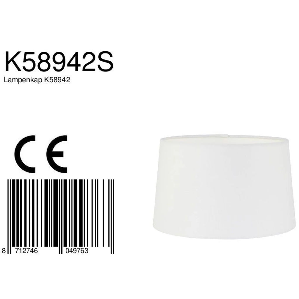Abat-jour cylindrique en tissu blanc pour intérieur, diamètre 30 cm