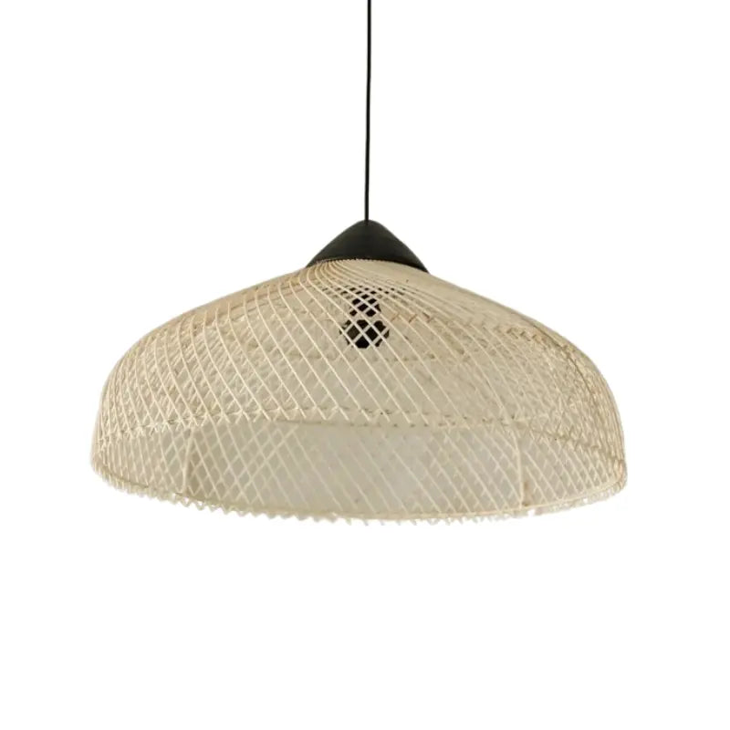 Abat-jour en rotin 40 cm fond blanc