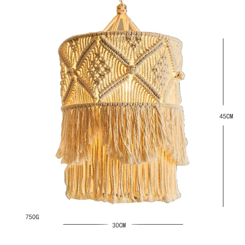 Dimensions de l'Abat-jour scandinave tissé en macramé