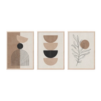 Trois impressions d’art minimaliste encadrées pour décoration murale géométrique sur toile
