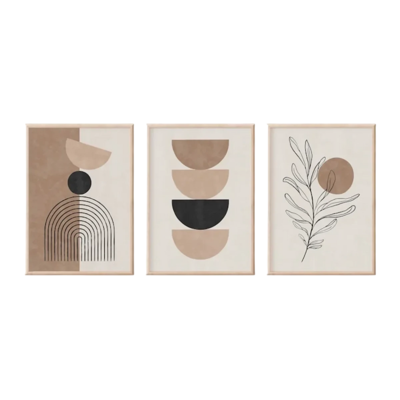 Affiche murale géométrique sur toile – Set de 3