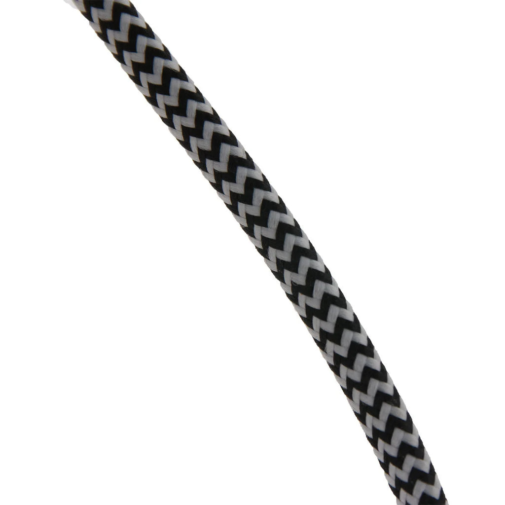 Cordon tressé à motif zig-zag noir et blanc pour applique murale en métal et fibres naturelles