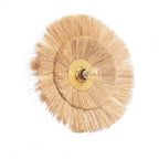 Applique murale ronde en fibres naturelles et métal doré – Ø46 cm