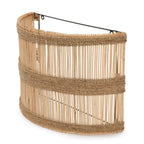 Applique murale en rotin ajouré et corde naturelle 45x19 cm en bambou
