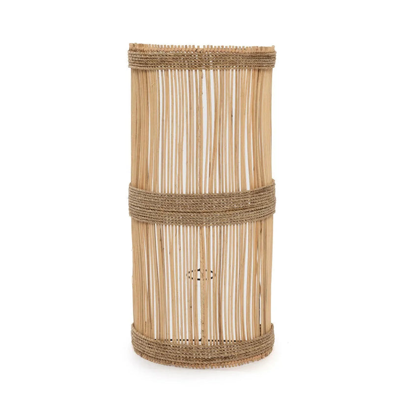 Applique murale en rotin ajouré et corde naturelle – H50 cm