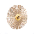 Applique murale en rotin et fer teinte naturelle ronde – Ø46 cm