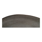 Assiette en grès gris marron texturé, bord courbé, ø21 cm