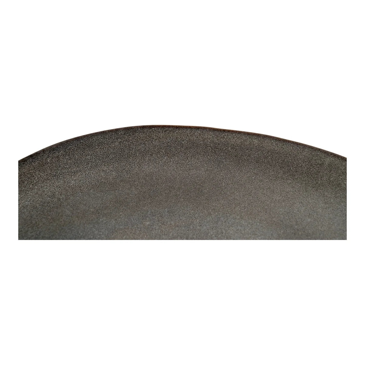 Assiette en grès gris marron texturé, bord courbé, ø21 cm