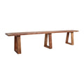 Banc en bois recyclé brun avec pieds trapèze, 200x30 cm