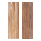 Banc en bois de teck massif pieds inclinés 90x25 cm avec planches rustiques