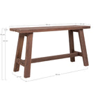 Banc en bois de teck massif, pieds inclinés naturels, 90x25 cm