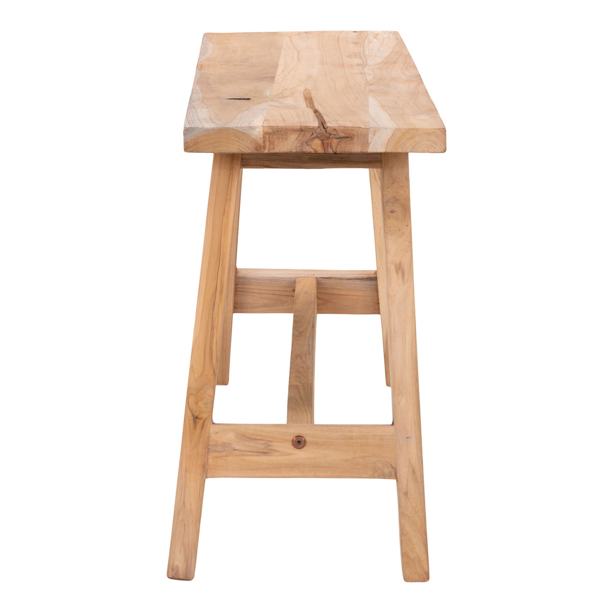 Tabouret de bar en teck massif naturel, 90x25 cm