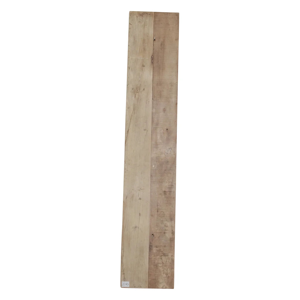 Deux planches verticales en bois recyclé naturel, grain visible, 160x30 cm