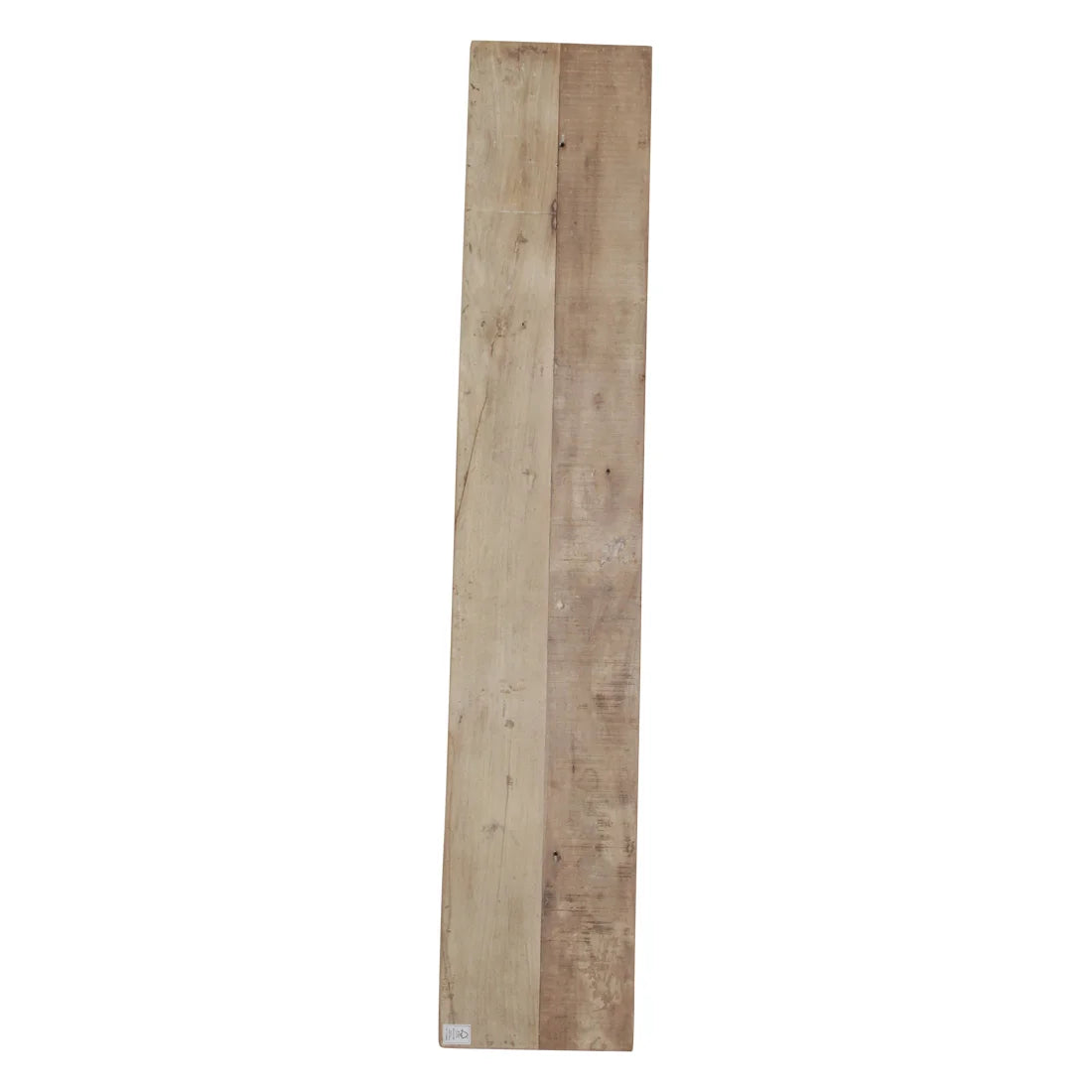 Deux planches verticales en bois recyclé naturel, grain visible, 160x30 cm