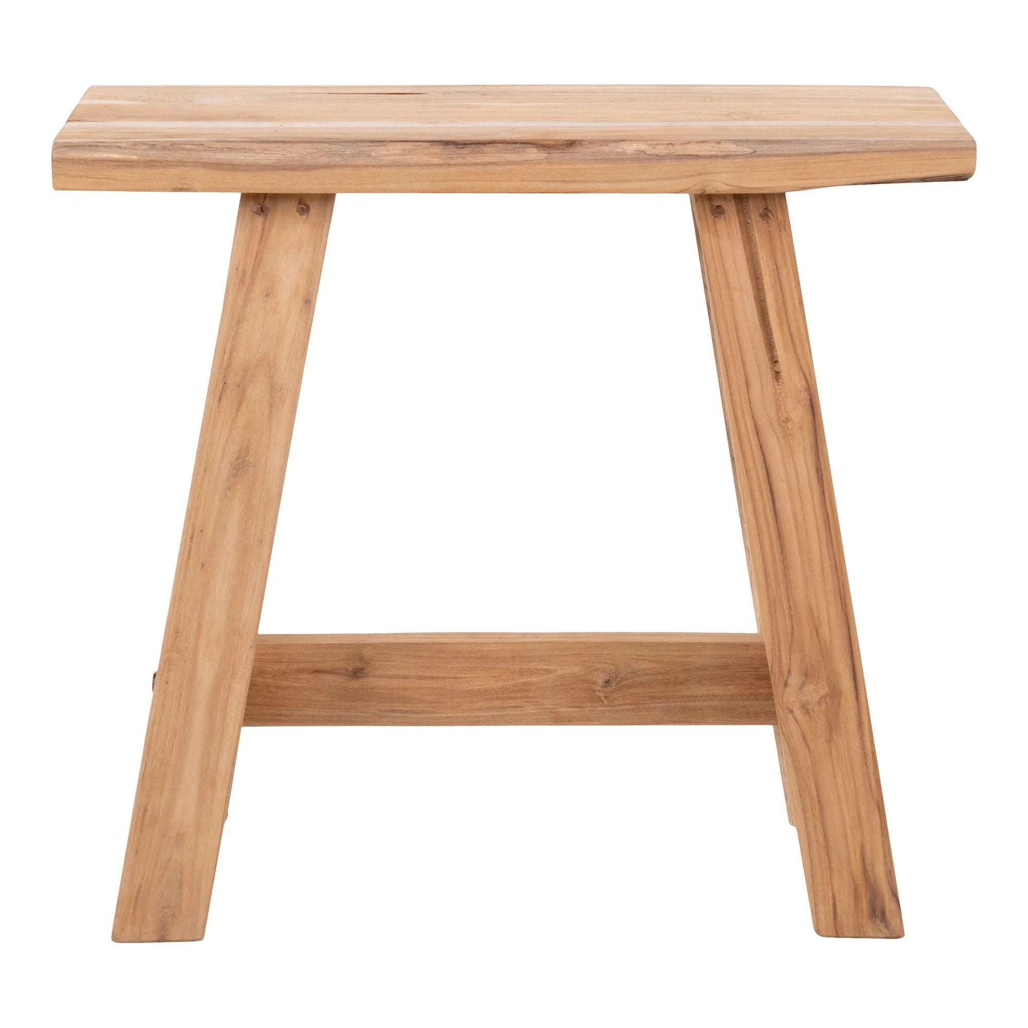 Banc en teck massif naturel, assise basse rectangulaire 50x25 cm