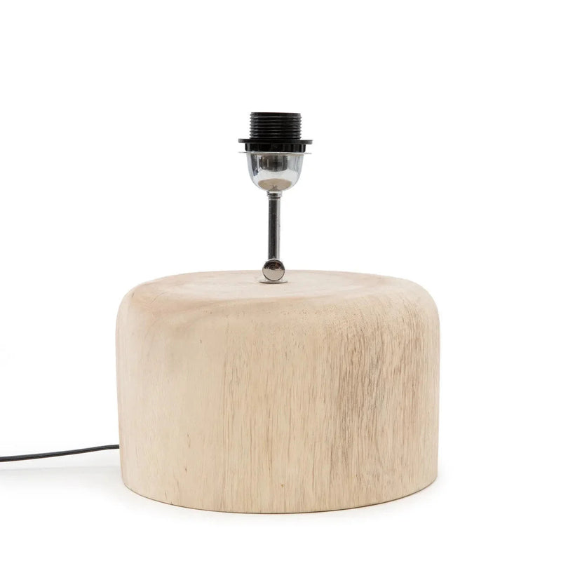 Base de lampe cylindrique en teck naturel avec câble inclus – H26 cm