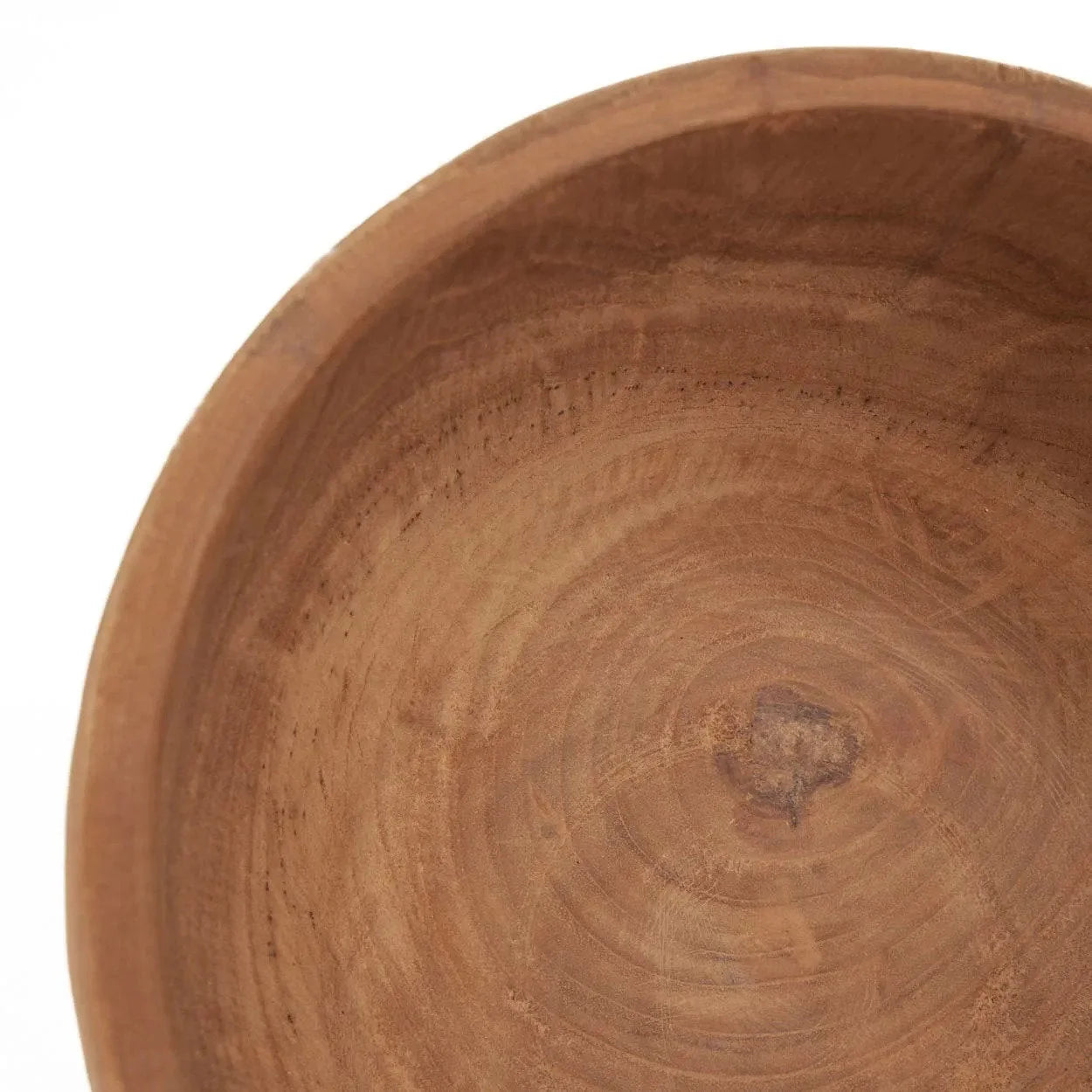 Bol en bois de teck naturel fini lisse veiné