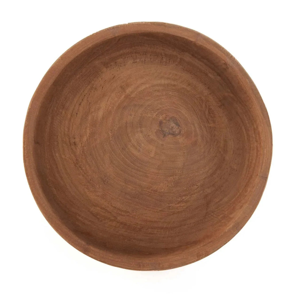 Bol en bois de teck naturel fini lisse veiné