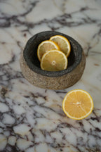 Bol décoratif en pierre naturelle noire aspect brut
