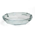 Bol décoratif en verre transparent origami bleu oval