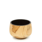 Bol en teck naturel 12 cm avec intérieur foncé pour rangement ou apéritif