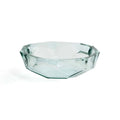 Bol en verre transparent facetté inspiration origami bleu