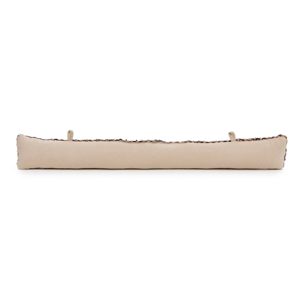 Boudin de porte en coton tressé noir et beige, 80x10 cm, avec passants