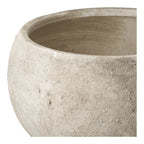 Cache-pot rond en céramique effet pierre gris clair texturé, Ø26 cm
