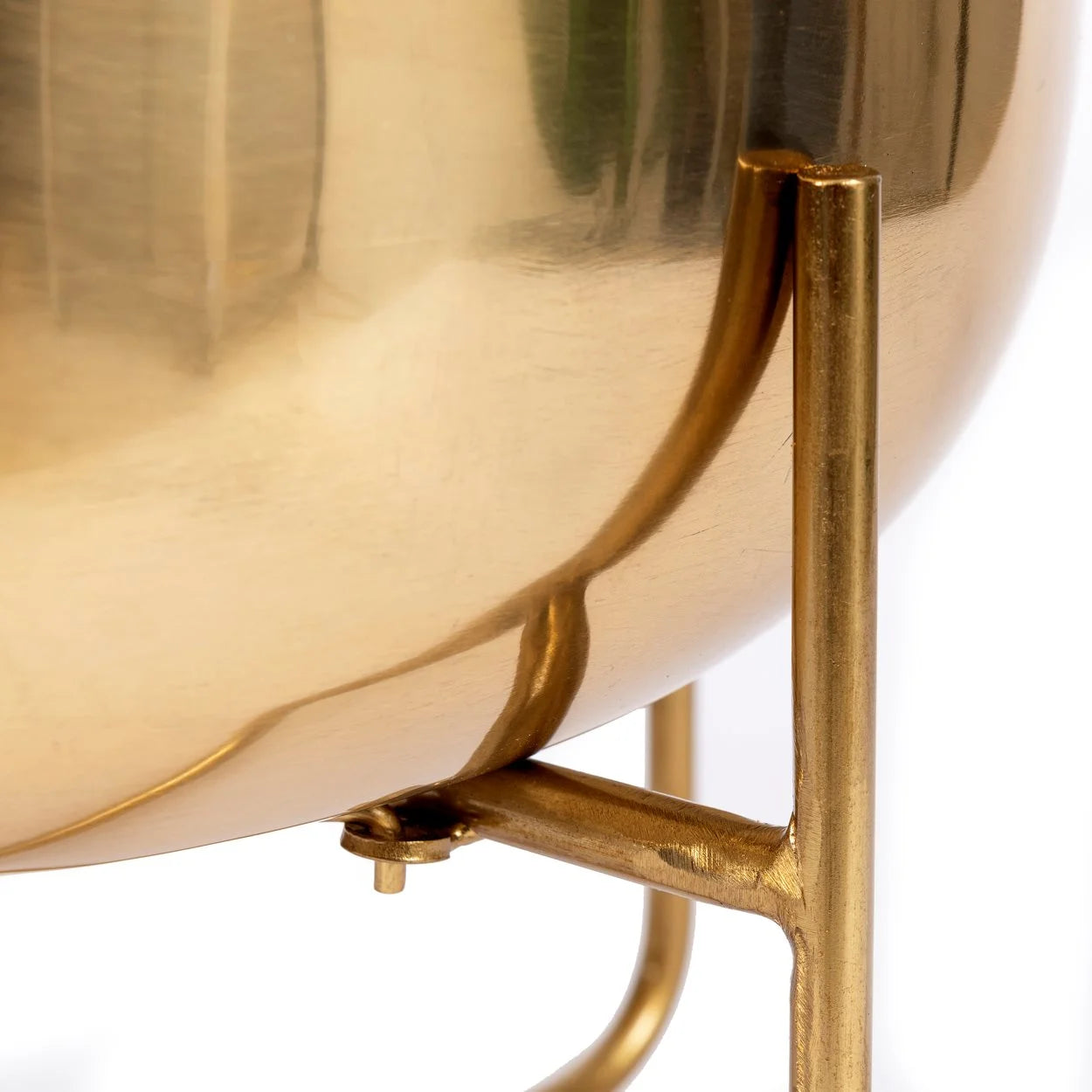 Cache-pot XL en laiton doré avec support pliable – H41 cm