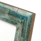 Cadre photo artisanal turquoise en os de buffle, texture rustique