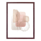 Cadre photo MDF marron foncé A4, art abstrait minimaliste blush et or