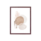 Cadre photo MDF brun foncé A4, art abstrait beige crème texturé