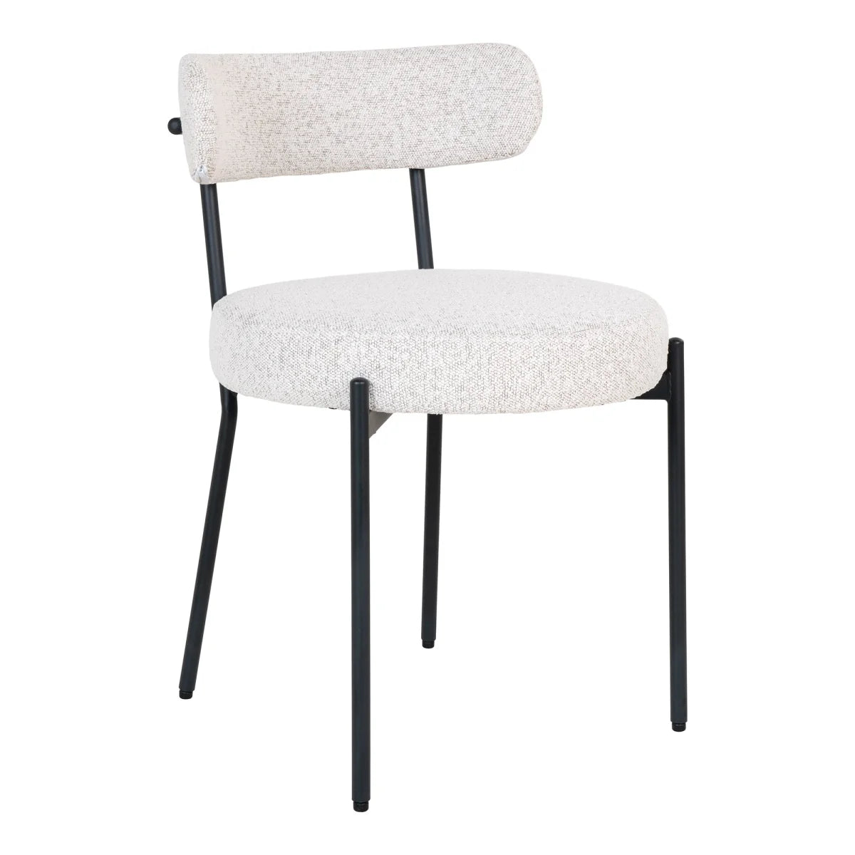 Table à manger ronde moderne en béton gris mat avec base cylindrique
