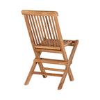 Chaise enfant en teck pliable naturel, lot de 2, dossier et assise lamellés