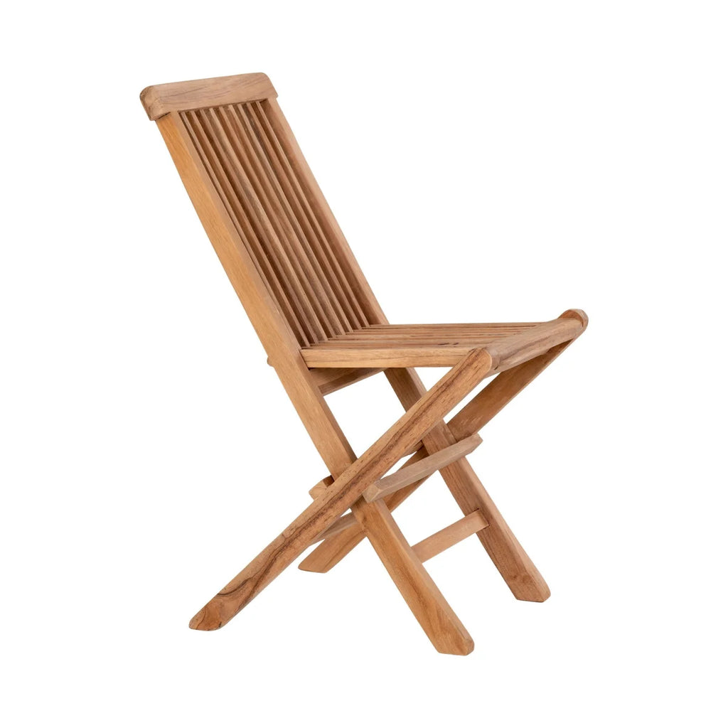 Chaise enfant en teck pliable naturel, lot de 2 pour extérieur