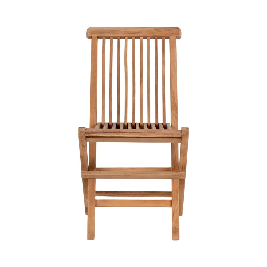 Chaise enfant en teck pliable naturel, lot de 2 pour extérieur