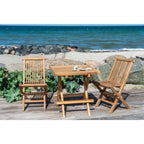 Table pliante en teck naturel avec 2 chaises pliables pour enfant