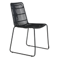 Chaise de jardin noire en métal et rotin synthétique, lot de 2