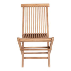 Chaise pliante en teck clair à lattes verticales, lot de 2
