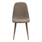 Chaise de salle à manger bouclée taupe beige avec pieds métal, set de 2