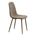 Chaise de salle à manger bouclée taupe beige avec pieds métal, set de 2