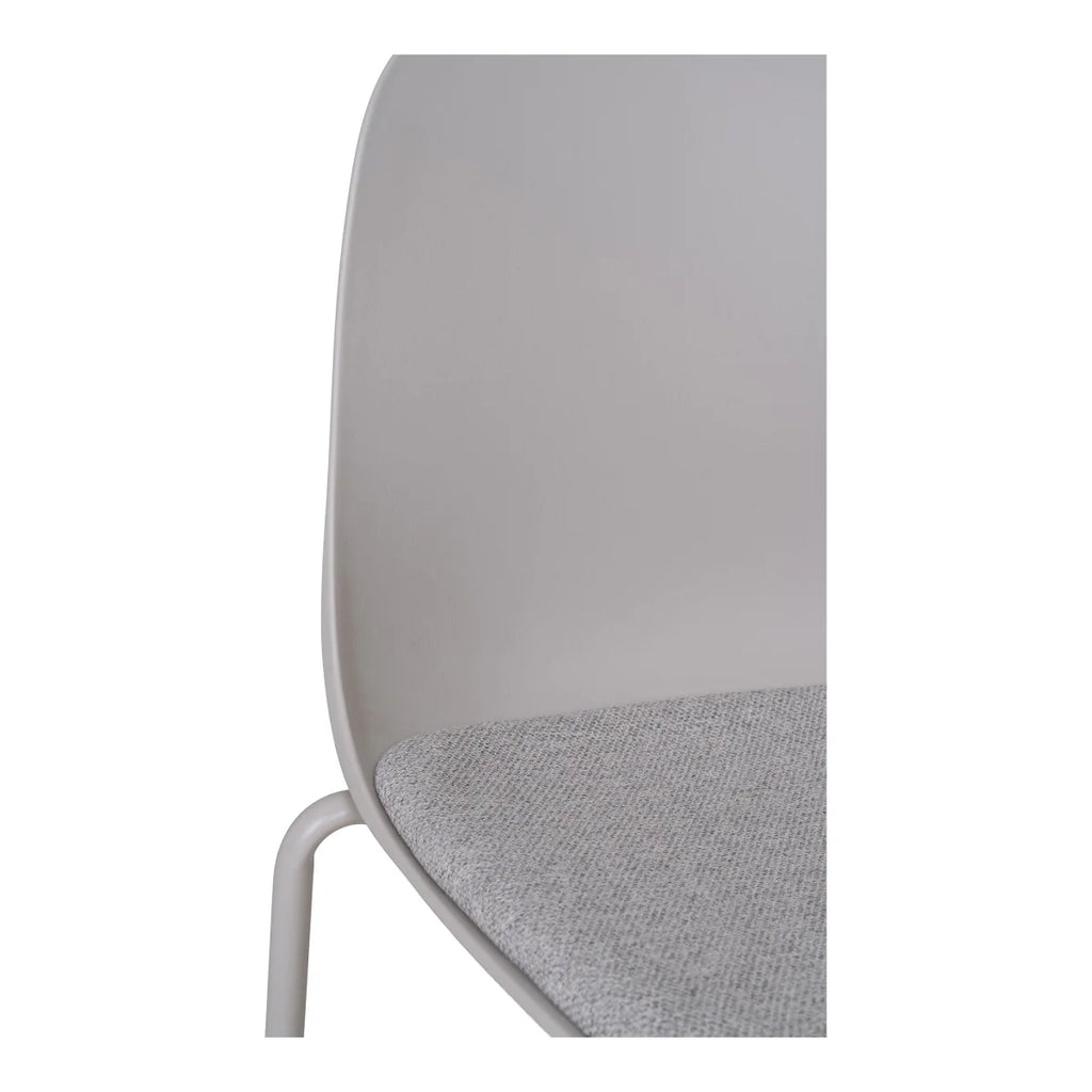 Chaise de salle à manger grise claire moderne en polyester et acier, lot de 2