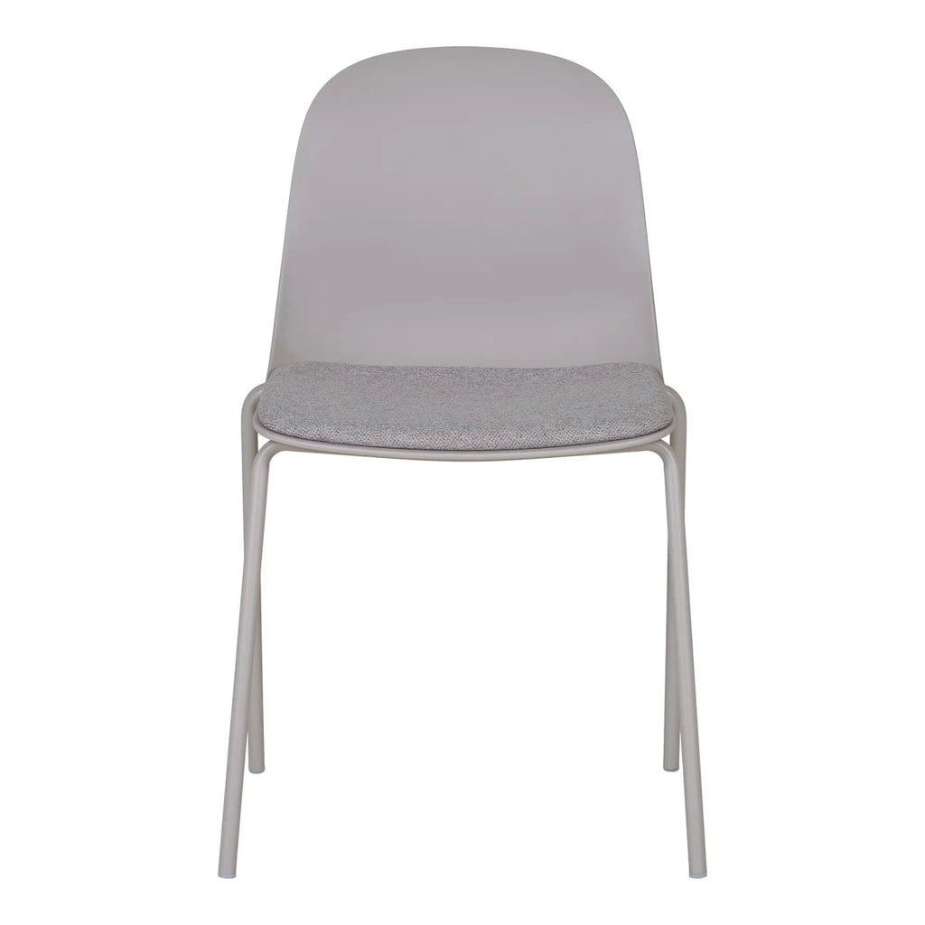 Chaise de salle à manger grise en polyester et acier, lot de 2