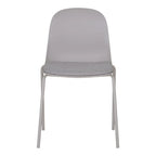 Chaise de salle à manger grise en polyester et acier, lot de 2