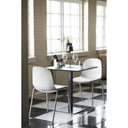 Chaise de salle à manger grise en polyester et acier, lot de 2