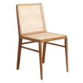 Chaise en teck et cannage naturel pour salle à manger – Lot de 2