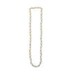 Collier en perles blanches et jaunes, design minimaliste