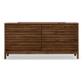 Commode en frêne massif roux lattes horizontales 173x46 cm
