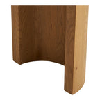 Table basse en bois naturel ovale pieds arrondis 114x38 cm