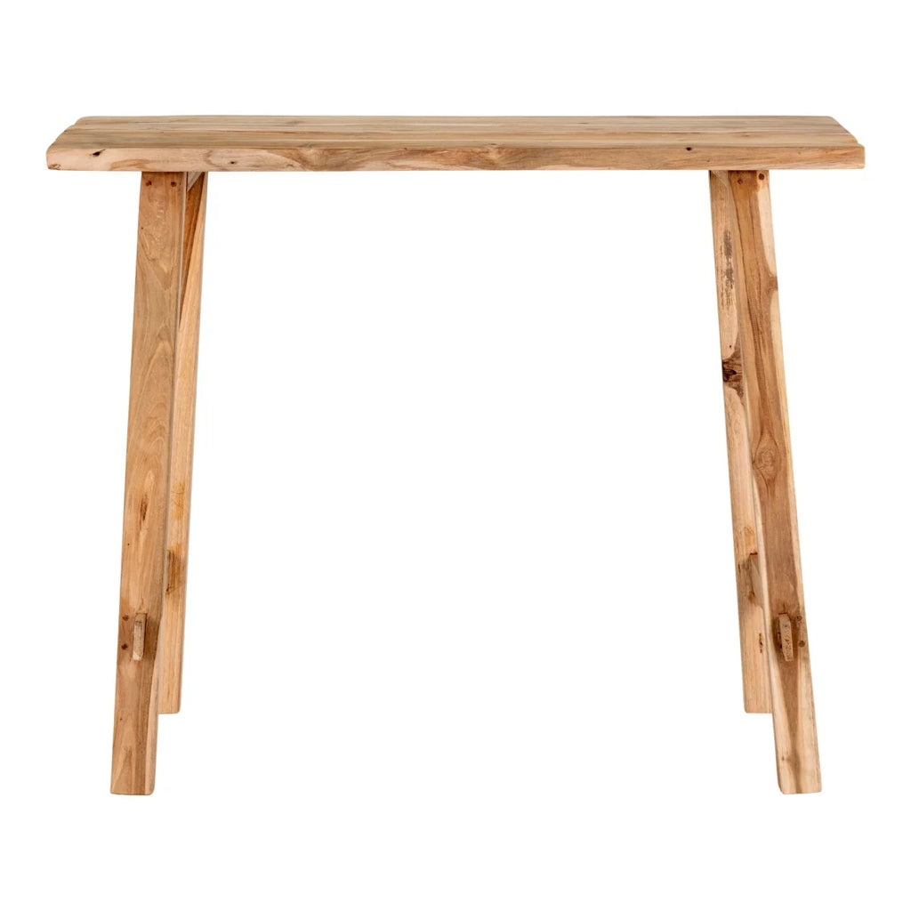 Console en bois de teck naturel minimaliste 90x40 cm